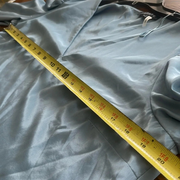 1.STATE Women's Balloon-Sleeve V Neck satin Blouse top slate blue size M - Picture 12 of 13